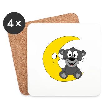 PANTHER - MOND - Untersetzer (4er-Set) - Weiß - Vorne