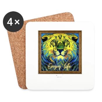 Lion - Untersetzer (4er-Set) - Weiß - Vorne