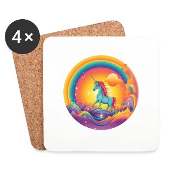 Enchanted Rainbow: Magical Unicorn - Coasters (set of 4) - white - Front