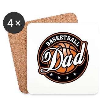 Basketball Dad - Untersetzer (4er-Set) - Weiß - Vorne