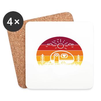 Life is better by the Campfire - Coasters (set of 4) - white - Front