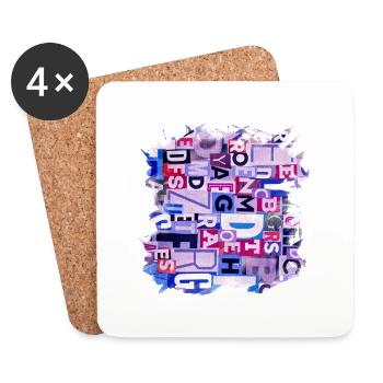 Graffiti style Splash hip hop couleurs peintre couleur - Dessous de verre (lot de 4) - blanc - Devant