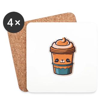 Kaffee - Untersetzer (4er-Set) - Weiß - Vorne