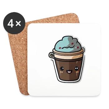 Kaffee - Untersetzer (4er-Set) - Weiß - Vorne
