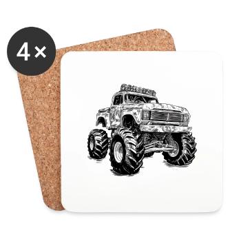 Monster truck Ramcam - Dessous de verre (lot de 4) - blanc - Devant