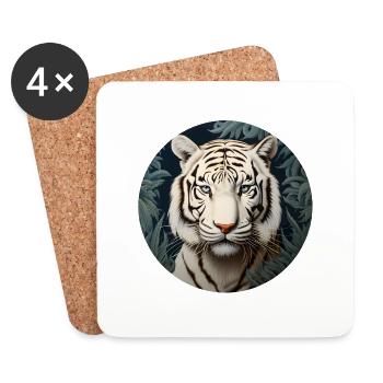 White Tiger - Coasters (set of 4) - white - Front