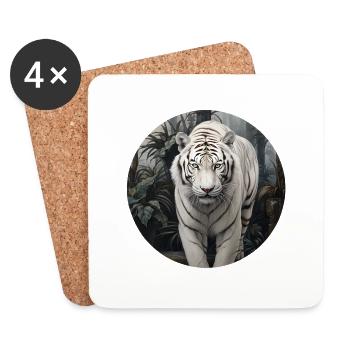 White Tiger - Coasters (set of 4) - white - Front