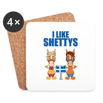 I LIKE SHETTYS - PFERDE - PFERD - Untersetzer (4er-Set) - Weiß - Vorne