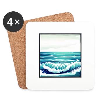 Surfer Surfboard Surfing Surfer Surfing - Coasters (set of 4) - white - Front