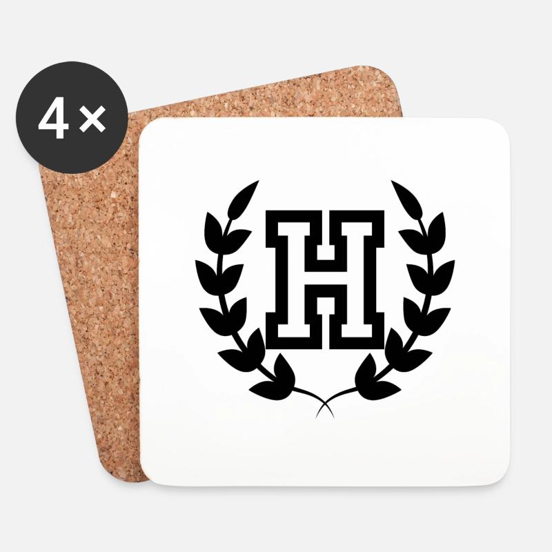 Buchstabe h sport - Untersetzer (4er-Set) - Weiß