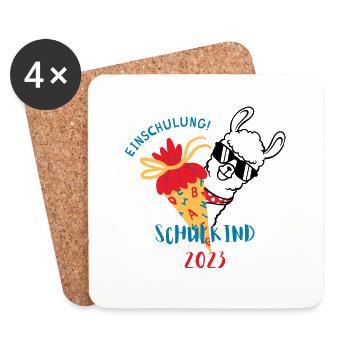 Schulstart-Schulkind-Schulanfang - Untersetzer (4er-Set) - Weiß - Vorne