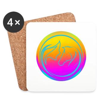 Neon Horse Lover - Untersetzer (4er-Set) - Weiß - Vorne