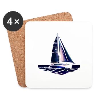 Sailing Sailboat Sailing Sailing Sailing Ship - Coasters (set of 4) - white - Front