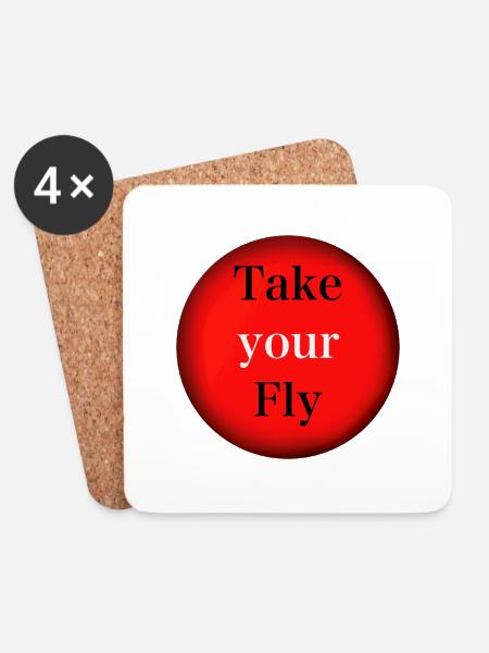 Take your Fly - Untersetzer (4er-Set) - Weiß