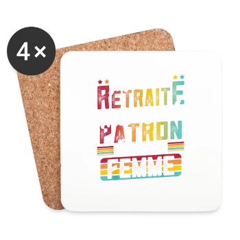 Je suis à la retraite seul patron c'est ma femme - Dessous de verre (lot de 4) - blanc - Devant