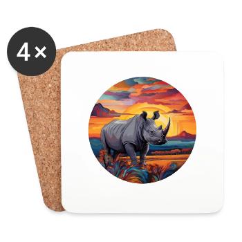 Rhino - Coasters (set of 4) - white - Front