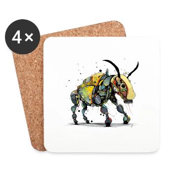 Kozi le taureau - Dessous de verre (lot de 4) - blanc - Devant