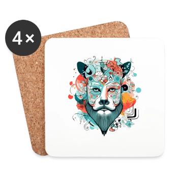 Kizo the Lion King - Coasters (set of 4) - white - Front