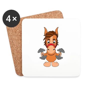 PFERD - PONY - FITNESS - Untersetzer (4er-Set) - Weiß - Vorne