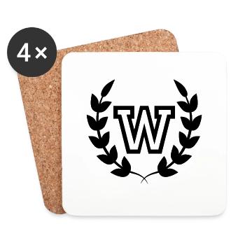 Lettre w sport - Dessous de verre (lot de 4) - blanc - Devant