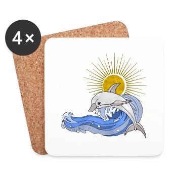 Dolphin - Coasters (set of 4) - white - Front