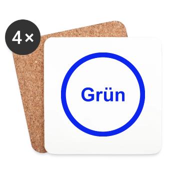 Grün - Untersetzer (4er-Set) - Weiß - Vorne