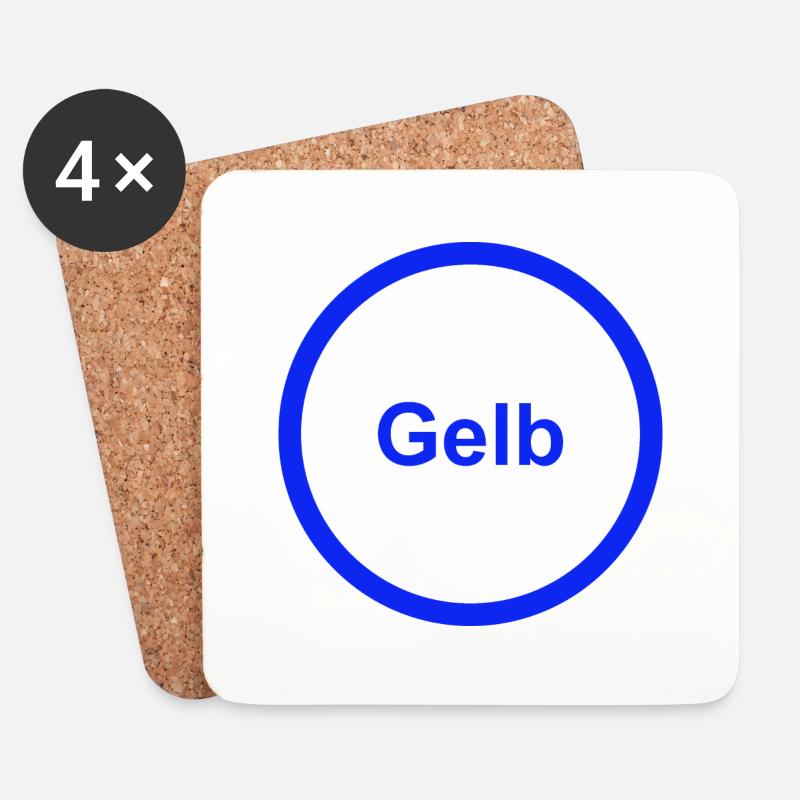 Gelb - Untersetzer (4er-Set) - Weiß