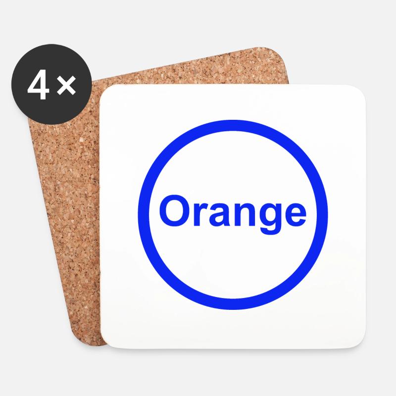 Orange - Untersetzer (4er-Set) - Weiß