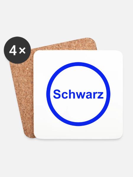 Schwarz - Untersetzer (4er-Set) - Weiß