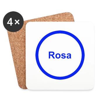 Rosa - Untersetzer (4er-Set) - Weiß - Vorne