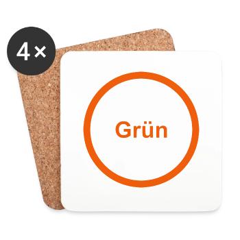 Grün - Untersetzer (4er-Set) - Weiß - Vorne