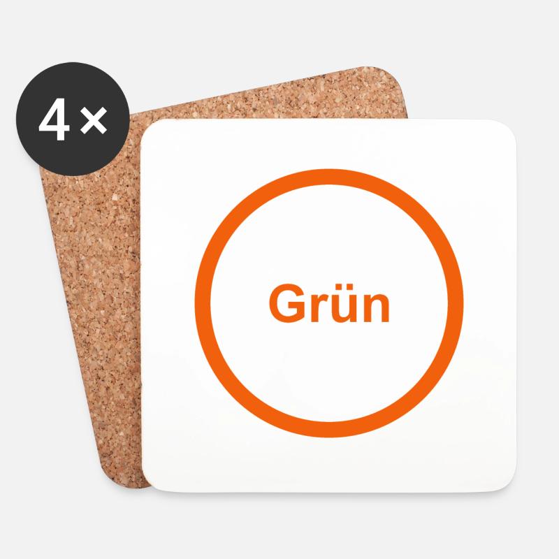 Grün - Untersetzer (4er-Set) - Weiß