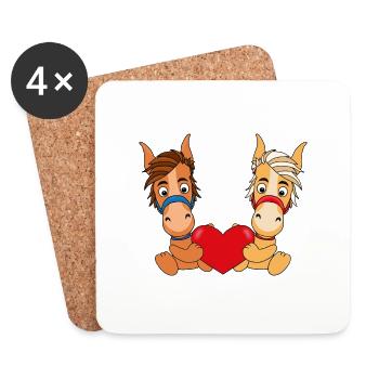 PFERDE - LIEBE - Untersetzer (4er-Set) - Weiß - Vorne