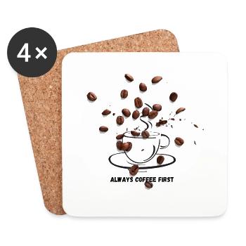 But first coffee - Untersetzer (4er-Set) - Weiß - Vorne