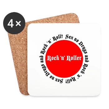 Sex no Drugs et Rock n Roll - Dessous de verre (lot de 4) - blanc - Devant