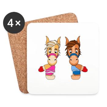 PFERDE - LIEBE - Untersetzer (4er-Set) - Weiß - Vorne
