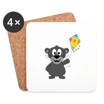 PANTHER - DRACHE - Untersetzer (4er-Set) - Weiß - Vorne