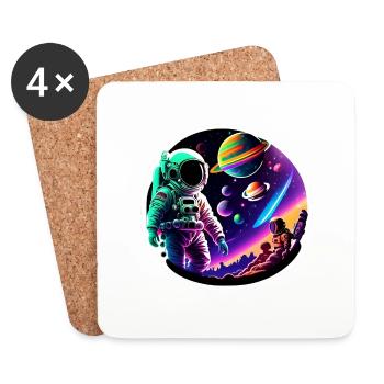 Astronaut in Space - Coasters (set of 4) - white - Front