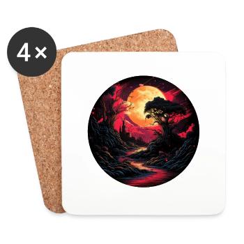 Mysterious castle - Coasters (set of 4) - white - Front