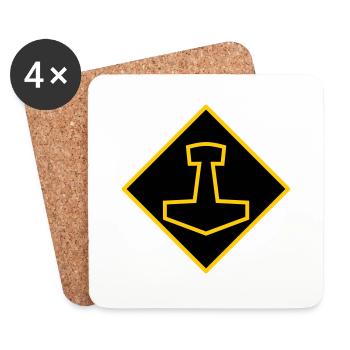 Mjölnir - Untersetzer (4er-Set) - Weiß - Vorne