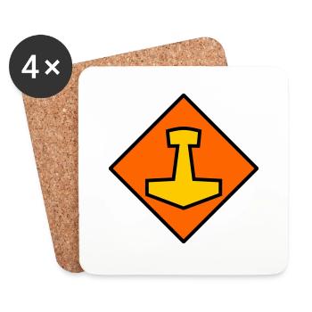 Mjölnir - Untersetzer (4er-Set) - Weiß - Vorne