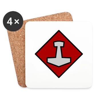 Mjölnir - Untersetzer (4er-Set) - Weiß - Vorne