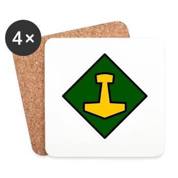 Mjölnir - Untersetzer (4er-Set) - Weiß - Vorne