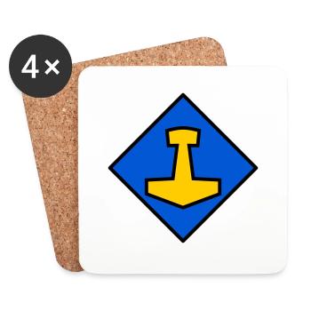 Mjölnir - Untersetzer (4er-Set) - Weiß - Vorne