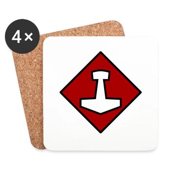 Mjölnir - Untersetzer (4er-Set) - Weiß - Vorne