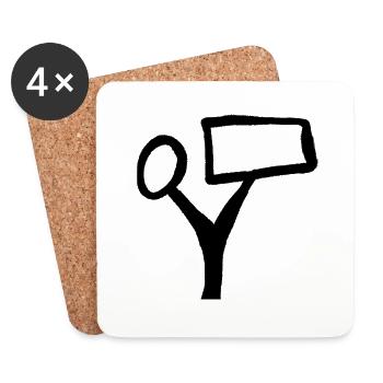 Tree text - Coasters (set of 4) - white - Front