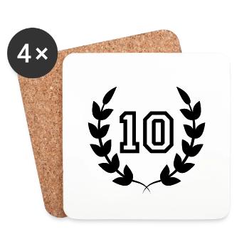 Geschenkidee zum 10. Geburtstag 10 Jahre - Untersetzer (4er-Set) - Weiß - Vorne
