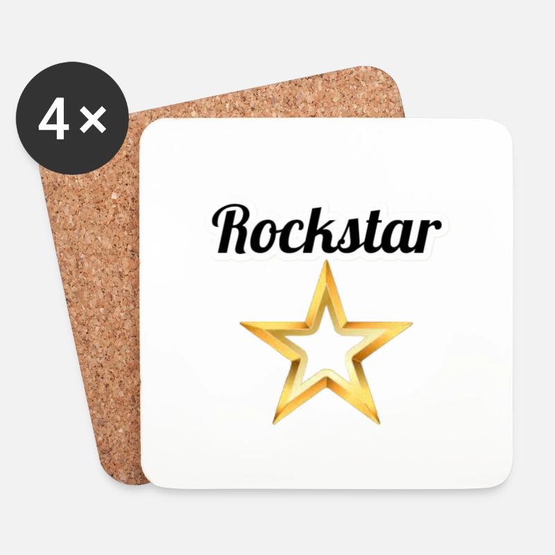 Rock Star - Untersetzer (4er-Set) - Weiß