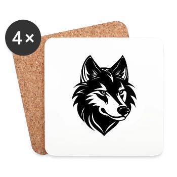 Wolf - Untersetzer (4er-Set) - Weiß - Vorne