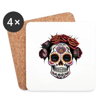 Dia de los Muertos - Untersetzer (4er-Set) - Weiß - Vorne